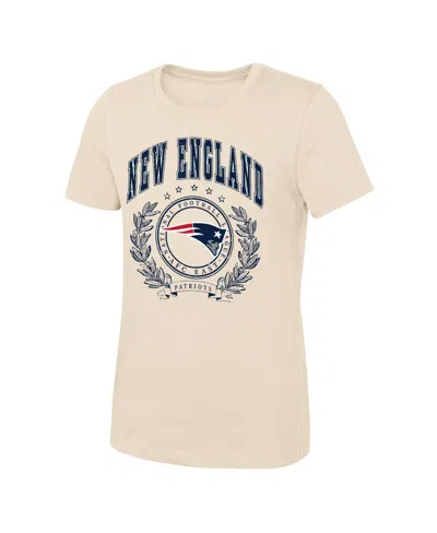 Outerstuff Kids' Girls' 4-16 Undefeated New England Patriots Screen-print Crew Neck T-shirt In Neutral