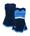 Outerstuff Girls Baby Boys And Girls Navy Tennessee Titans Cheer Captain Jumper Dress In Blue