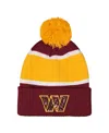 Outerstuff Girls Burgundy Washington Commanders Let's Play Cuffed Knit With Pom Hat In Yellow