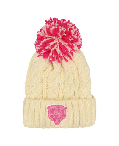 Outerstuff Kids' Girls' Chicago Bears Cable-knit Pom Beanie In Yellow