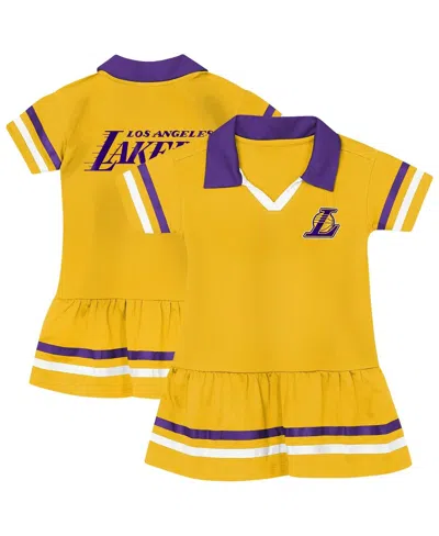 Outerstuff Kids' Girls Gold Los Angeles Lakers Star Player Fashion Dress In Yellow