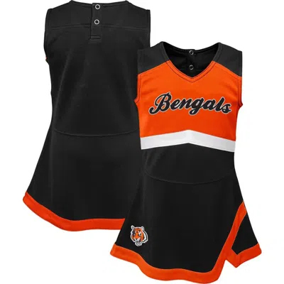 Outerstuff Babies'  Girls Infant Black Cincinnati Bengals Cheer Captain Jumper Dress