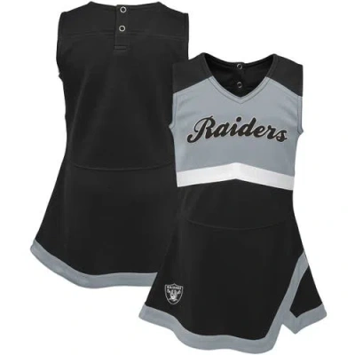Outerstuff Babies'  Girls Infant Black Las Vegas Raiders Cheer Captain Jumper Dress