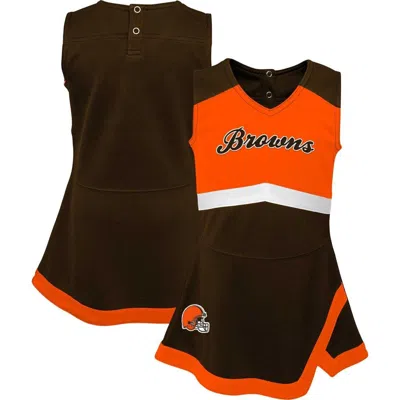 Outerstuff Babies'  Girls Infant Brown Cleveland Browns Cheer Captain Jumper Dress