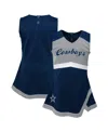 Outerstuff Girls Infant Navy Dallas Cowboys Cheer Captain Jumper Dress In Navy Heath