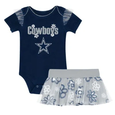 Outerstuff Kids' Girls Infant  Dallas Cowboys My Team Rocks Bodysuit And Skirt Set In Blue
