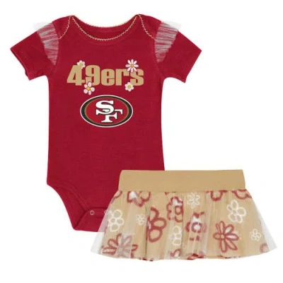 Outerstuff Kids' Girls Infant  San Francisco 49ers My Team Rocks Bodysuit And Skirt Set In Red