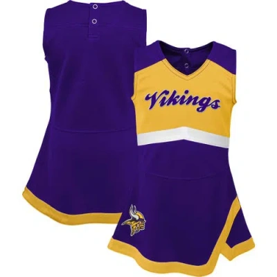 Outerstuff Babies'  Girls Infant Purple Minnesota Vikings Cheer Captain Jumper Dress In Blue