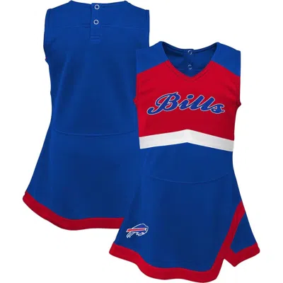 Outerstuff Babies'  Girls Infant Royal Buffalo Bills Cheer Captain Jumper Dress In Multi