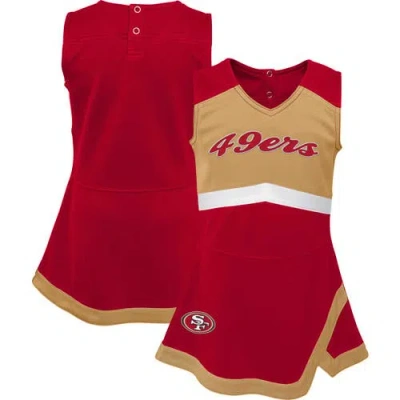 Outerstuff Babies'  Girls Infant Scarlet San Francisco 49ers Cheer Captain Jumper Dress In Purple