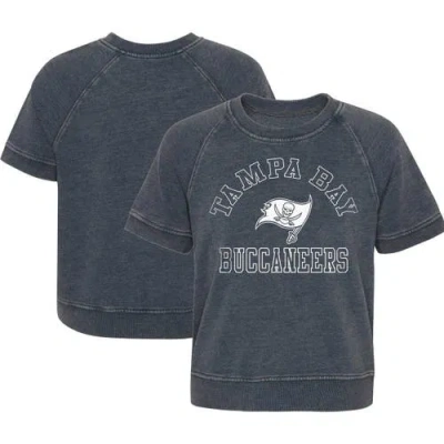 Outerstuff Girls Juniors Heather Charcoal Tampa Bay Buccaneers Cheer Squad Raglan T-shirt In Gray