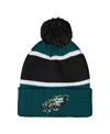 Outerstuff Girls Midnight Green Philadelphia Eagles Let's Play Cuffed Knit With Pom Hat In Green