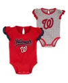 Outerstuff Newborn & Infant Red/heathered Gray Washington Nationals Scream & Shout Two-pack Bodysuit Set In Red,heathered Gray