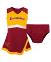 Outerstuff Girls Preschool 2-piece Burgundy Washington Commanders Cheer Captain Jumper Dress With Bloomers Set In Burgundy
