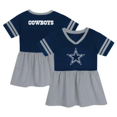 Outerstuff Babies'  Girls Preschool Navy Dallas Cowboys Stadium Lights Fashion Jersey Dress In Multi