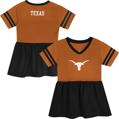 Outerstuff Babies' Girls Preschool  Texas Orange/black Texas Longhorns Stadium Lights Fashion Jersey Dress In Brown