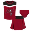 Outerstuff Girls Preschool Red Tampa Bay Buccaneers Spirit Cheerleader Two-piece Set With Bloomers In Red