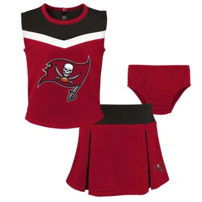 Outerstuff Girls Preschool Red Tampa Bay Buccaneers Spirit Cheerleader Two-piece Set With Bloomers