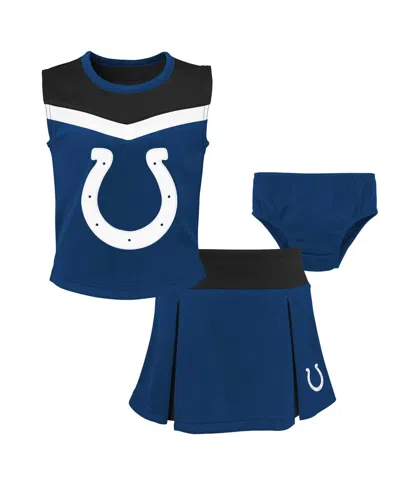Outerstuff Kids' Girls Preschool Royal Indianapolis Colts Spirit Cheerleader Two-piece Set With Bloomers In Blue