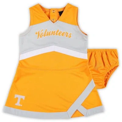 Outerstuff Babies'  Girls Preschool Tennessee Orange Tennessee Volunteers Two-piece Cheer Captain Jumper Dres In Gold