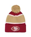 Outerstuff Girls Scarlet San Francisco 49ers Let's Play Cuffed With Pom Knit Hat In Brown