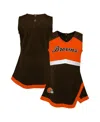 Outerstuff Girls Toddler 2-piece Brown Cleveland Browns Cheer Captain Dress With Bloomers In Brown