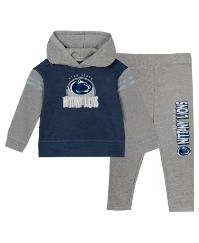Outerstuff Babies' Girls Toddler 2-piece Penn State Nittany Lions Clubhouse Pullover Hoodie And Legging Set In Gray