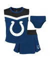 Outerstuff Girls Toddler 2-piece Royal Indianapolis Colts Spirit Cheer Cheerleader Set With Bloomers In Blue