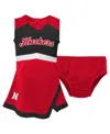 Outerstuff Girls Toddler 2-piece Scarlet Nebraska Huskers Cheer Captain Dress Bloomers Set In Red