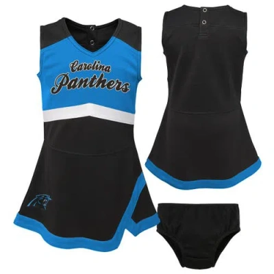 Outerstuff Babies'  Girls Toddler Black Carolina Panthers Cheer Captain Dress With Bloomers