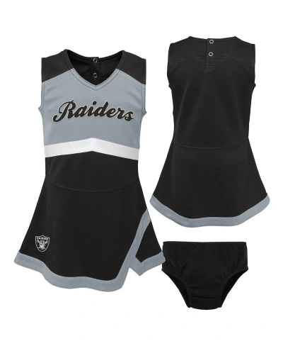 Outerstuff Babies' Girls Toddler Black Las Vegas Raiders Cheer Captain Dress With Bloomers