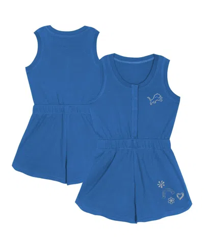 Outerstuff Babies' Girls Toddler Blue Detroit Lions Super Girl Romper
