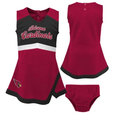 Outerstuff Babies'  Girls Toddler Cardinal Arizona Cardinals Cheer Captain Dress With Bloomers In Red