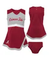Outerstuff Girls Toddler Crimson, Gray Alabama Crimson Tide Two-piece Cheer Captain Jumper Dress And Bloomers S In Crimson,gray