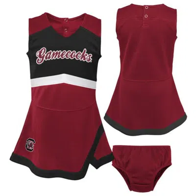 Outerstuff Girls Toddler Garnet/black South Carolina Gamecocks Two-piece Cheer Captain Jumper Dress