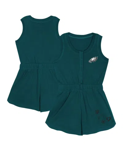 Outerstuff Kids' Girls Toddler Midnight Green Philadelphia Eagles Super Girl Romper