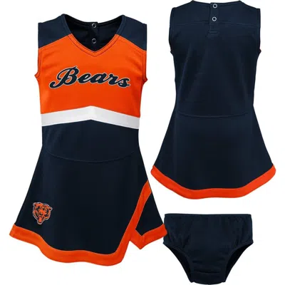 Outerstuff Babies'  Girls Toddler Navy Chicago Bears Cheer Captain Dress With Bloomers In Green