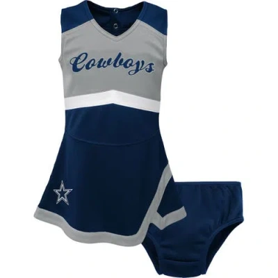 Outerstuff Babies'  Girls Toddler Navy Dallas Cowboys Cheer Captain Dress With Bloomers In Multi