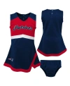 Outerstuff Girls Toddler Navy New England Patriots Cheer Captain Dress With Bloomers In Navy