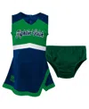 Outerstuff Girls Toddler Navy Notre Dame Fighting Irish Cheer Captain Dress Bloomers Two-piece Set In Navy