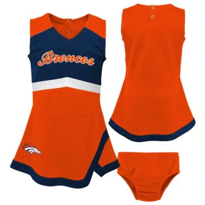 Outerstuff Babies'  Girls Toddler Orange Denver Broncos Cheer Captain Dress With Bloomers