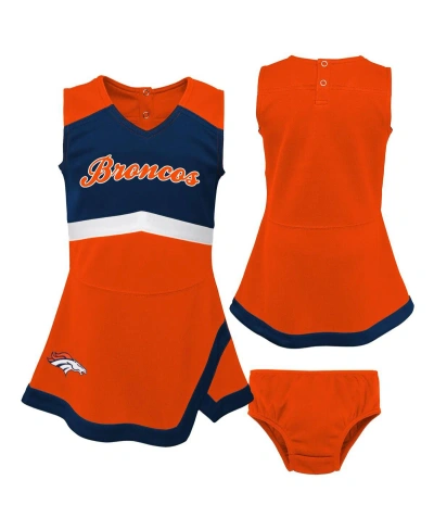 Outerstuff Babies' Girls Toddler Orange Denver Broncos Cheer Captain Dress With Bloomers