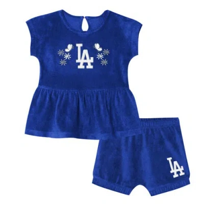 Outerstuff Kids' Girls Toddler  Royal Los Angeles Dodgers Hop Base Fashion T-shirt & Shorts Set In Blue