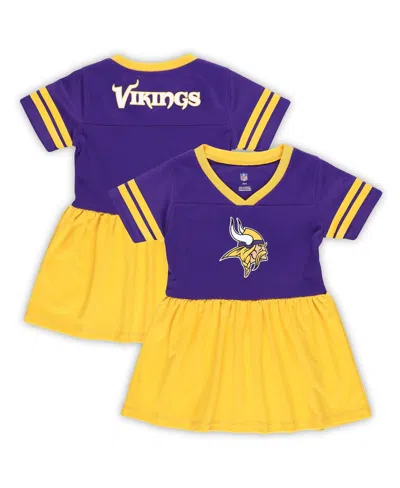 Outerstuff Babies' Girls Toddler Purple Minnesota Vikings Stadium Lights Fashion Jersey Dress In Multi