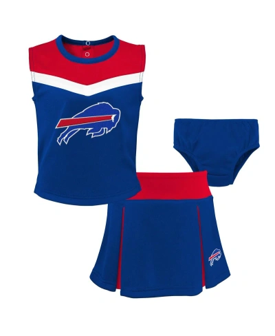 Outerstuff Babies' Girls Toddler Royal Buffalo Bills Spirit Cheer Three-piece Cheerleader Set