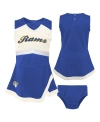 OUTERSTUFF GIRLS TODDLER ROYAL LOS ANGELES RAMS CHEER CAPTAIN DRESS WITH BLOOMERS