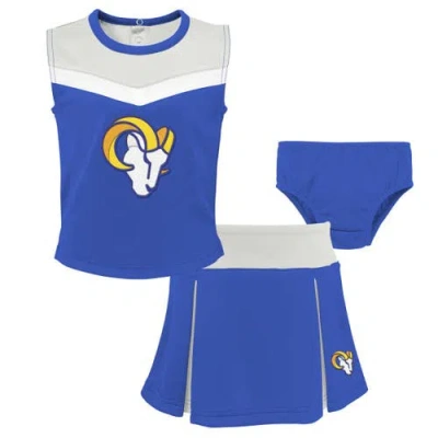 Outerstuff Babies'  Girls Toddler Royal Los Angeles Rams Spirit Cheer Two-piece Cheerleader Set With Bloomers In Blue