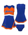 Outerstuff Girls Toddler Royal Buffalo Bills Cheer Captain Dress With Bloomers In Royal,orange