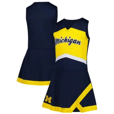 Outerstuff Kids'  Girls Youth Navy Michigan Wolverines Cheer Captain Jumper Dress
