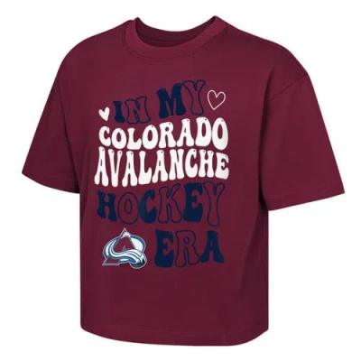 Outerstuff Kids' Girls Youth   Burgundy Colorado Avalanche In My Era Boxy T-shirt